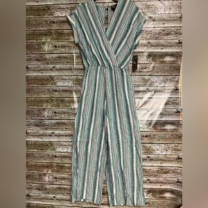 Beige by eci women’s linen jumpsuit